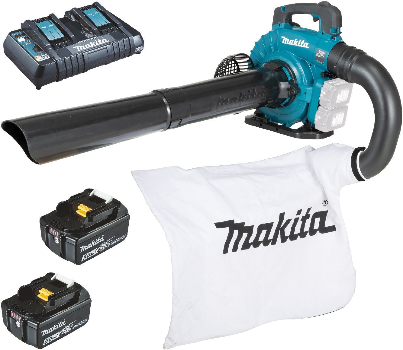 Makita_DUB363ZV_mit_2_x_5_Ah_Akku_und_Doppel-L_7976f290-630d-4398-b77a-17b9f9679864.jpg Makita Akku-Laubbläser und -sauger DUB363PT2V mit 2 x 5 Ah Akku und Doppel-Ladegerät – Bild 1