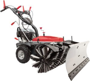 Scheppach Schmutz- und Schneekehrmaschine SC2200PE mit Sammelbehälter und Schneeschild – Bild 3