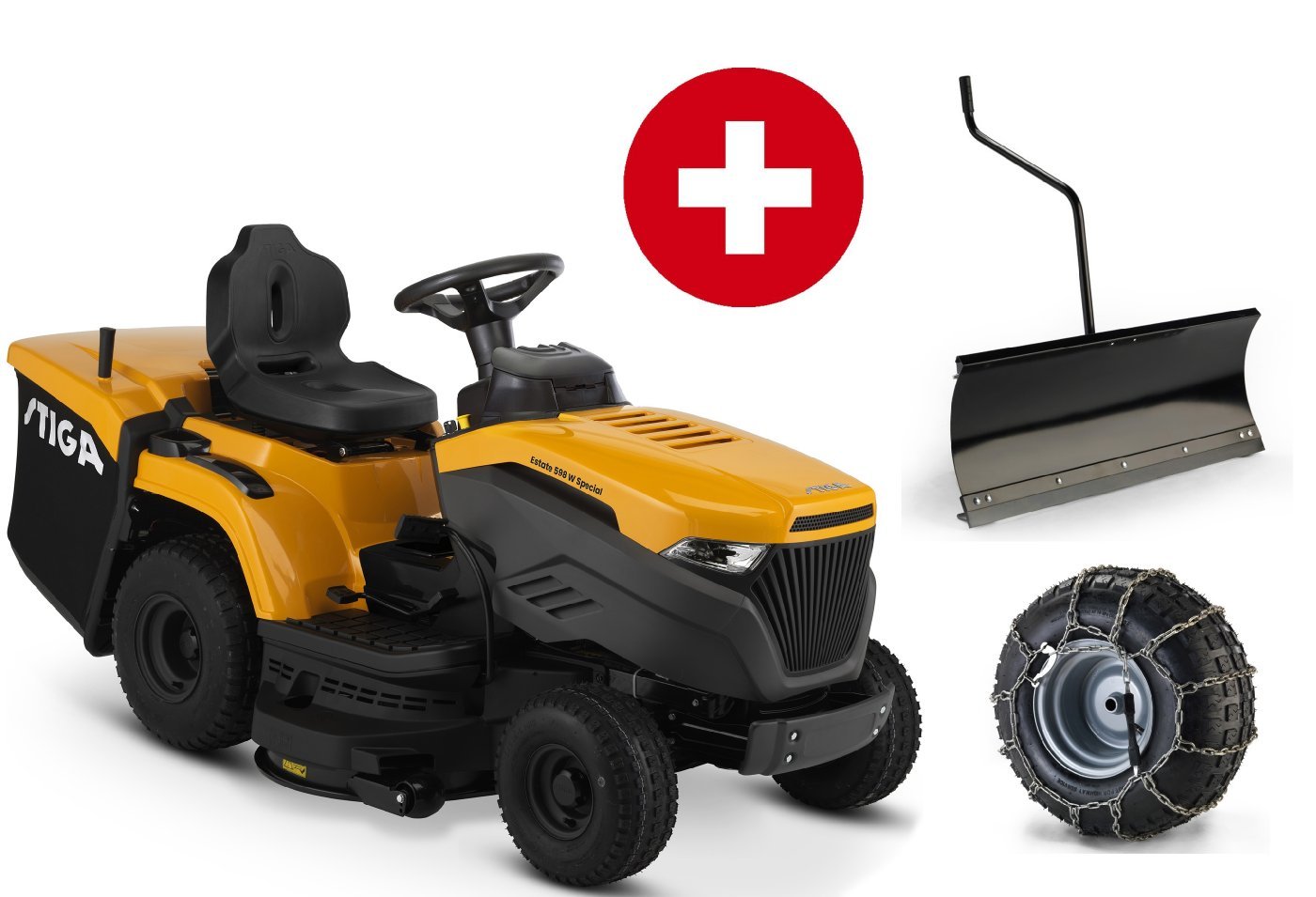 Stiga_Estate_598_W_Special_HONDA_-_Winterpaket.jpg Stiga Rasentraktor Estate 598 W Special HONDA - Winterpaket mit Schneeschild und Schneeketten – Bild 1